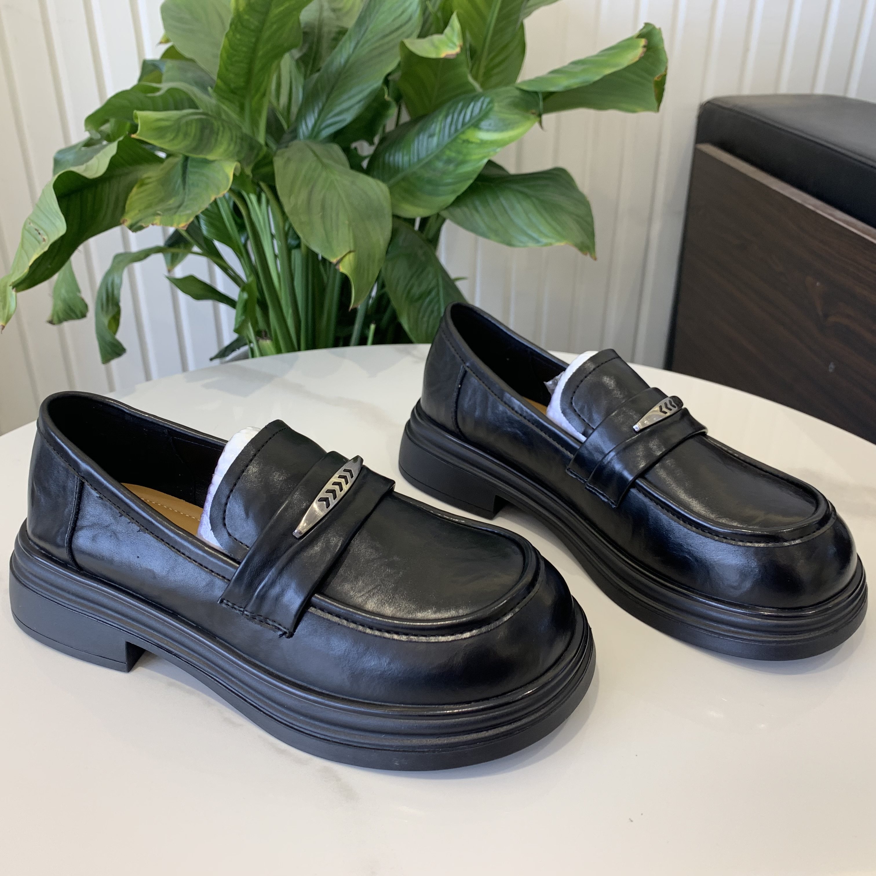 真皮复古英伦风低跟乐福鞋女2026春季新款圆头一脚蹬豆豆鞋女单鞋,女鞋,乐福鞋（豆豆鞋）,淘宝优惠券,粉丝福利购,淘宝优惠卷