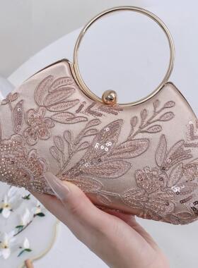 高端晚宴手拿包女新中式珠绣手提包名嫒气质旗袍礼服喜婆婆手拎包