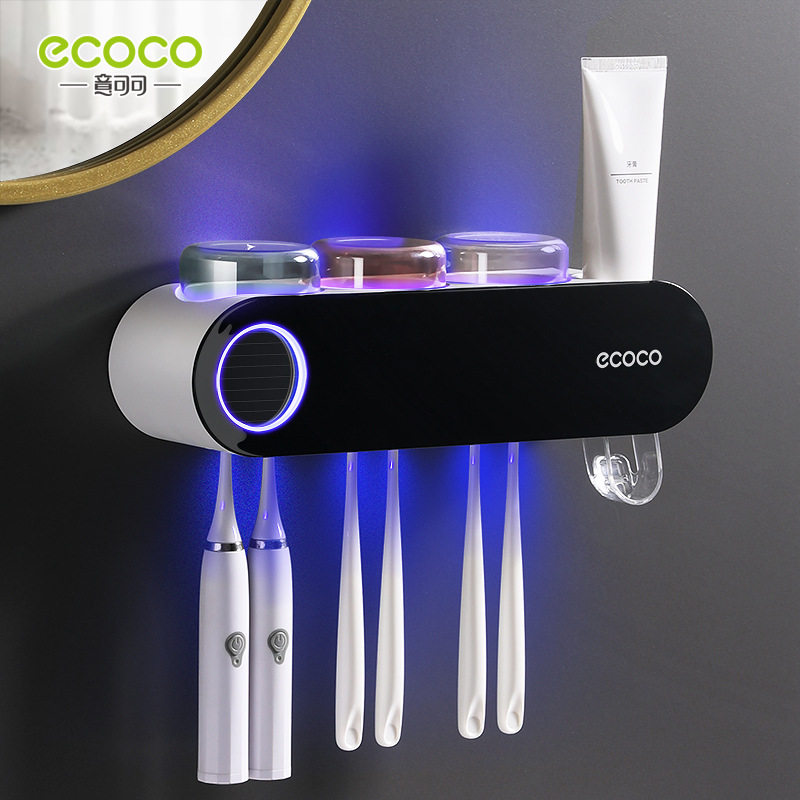 ecoco牙刷消毒器智能杀菌刷牙盒壁挂式电动牙杯挂架置物架