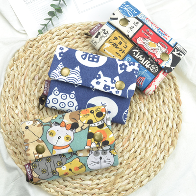 可爱帆布手拿多功能小钱包