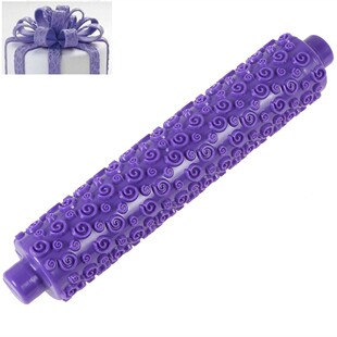 翻糖擀面杖翻糖压花擀面杖印花翻糖糖皮滚花棒紫色压花棒蛋糕模具