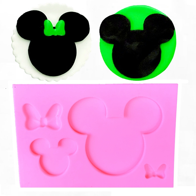 卡通老鼠造型硅胶模 手工棒棒糖模星空雪梨水果棒棒糖模具diy烘培