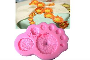 雏菊花蕊硅胶翻糖模具皂模巧克力模 超轻粘土模