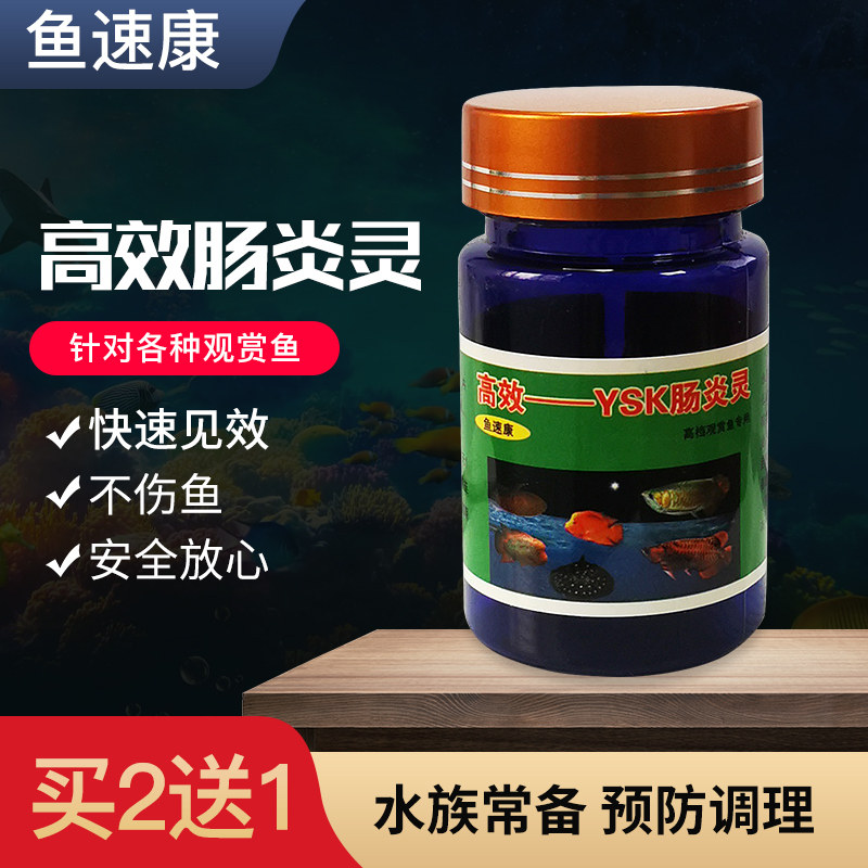 鱼药肠炎灵观赏鱼兰寿金鱼锦鲤鱼药内寄生虫厌食烂身趴缸万能鱼药