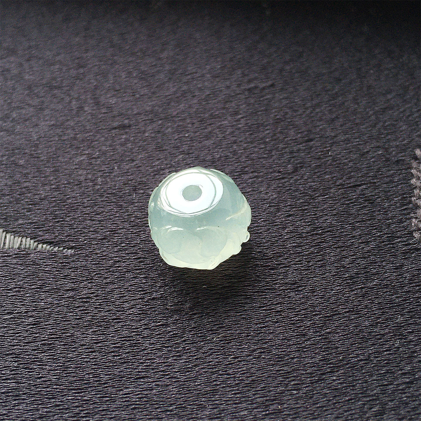 翡翠高冰种精雕荷叶玉珠子配珠