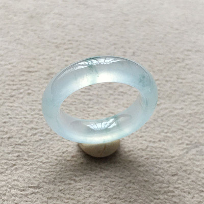 高冰种飘花玉指环戒圈12号女