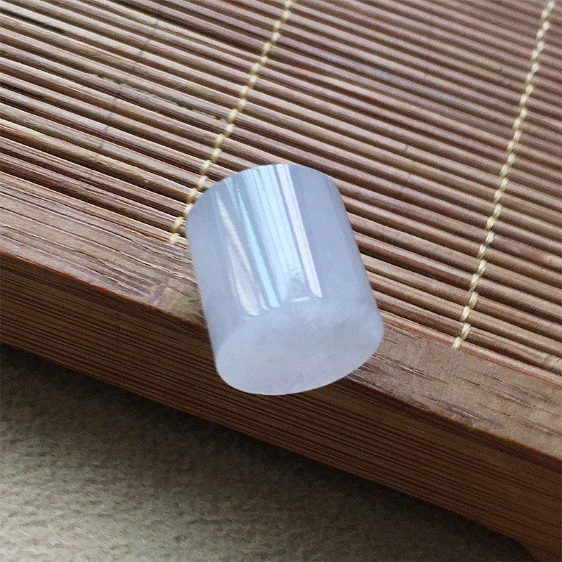 缅甸翡翠冰种紫罗兰路路通吊坠女老种a货冰绿玉配珠素玉柱阳紫色