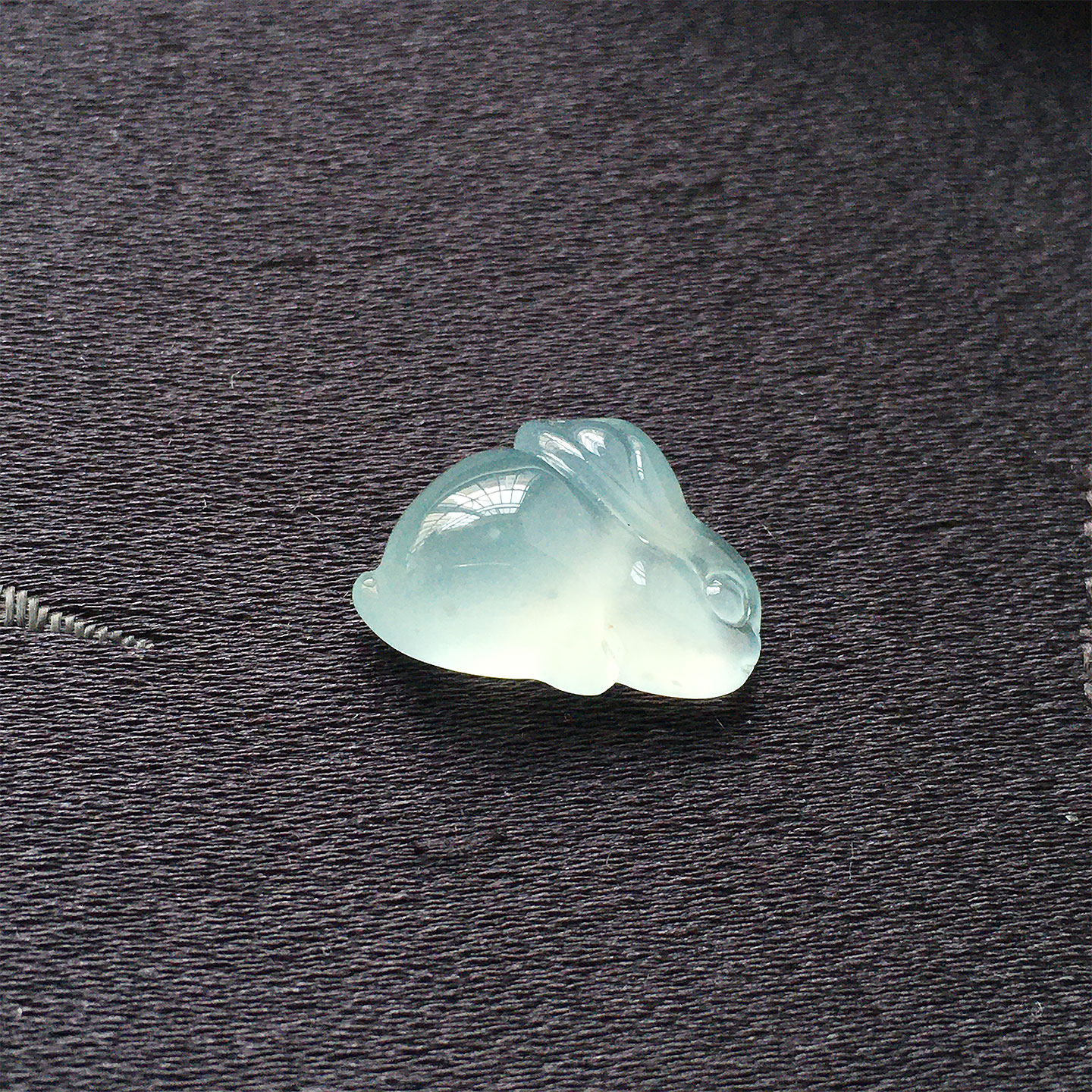 翡翠冰种纯净起光玉兔可爱小兔子