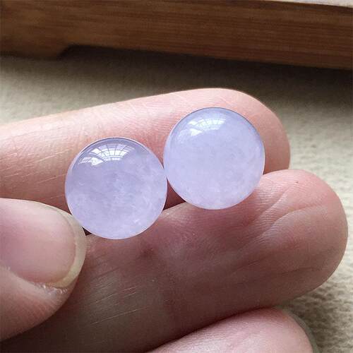缅甸翡翠冰种紫罗兰玉珠子