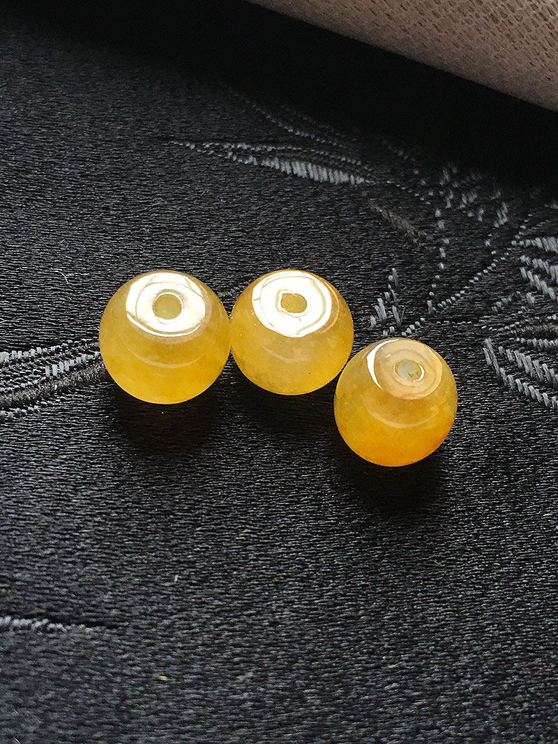 冰黄配珠圆款转运珠明黄色珠