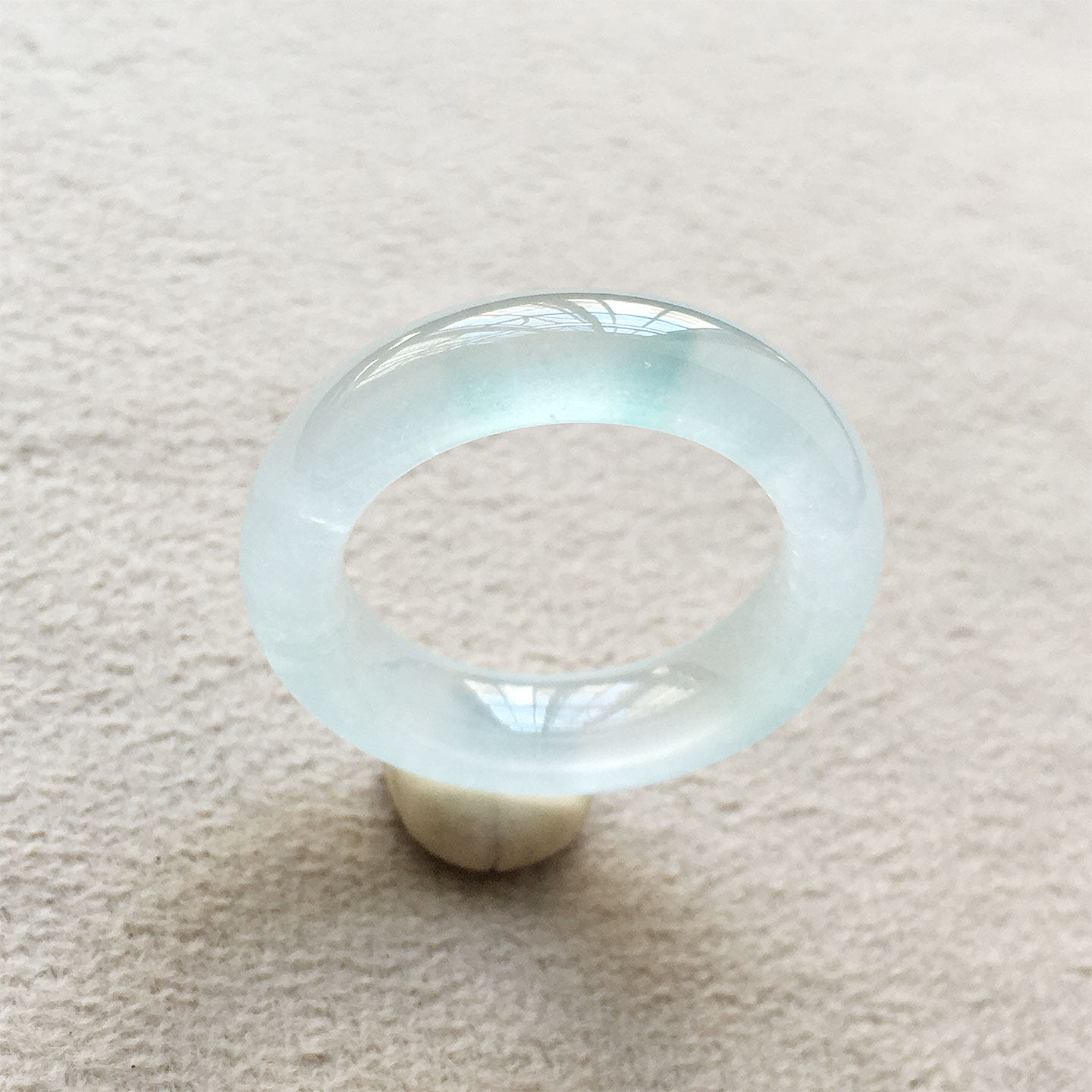 缅甸翡翠高冰种飘花玉指环戒圈18mm老种a货冰透水润玉戒18.5mm