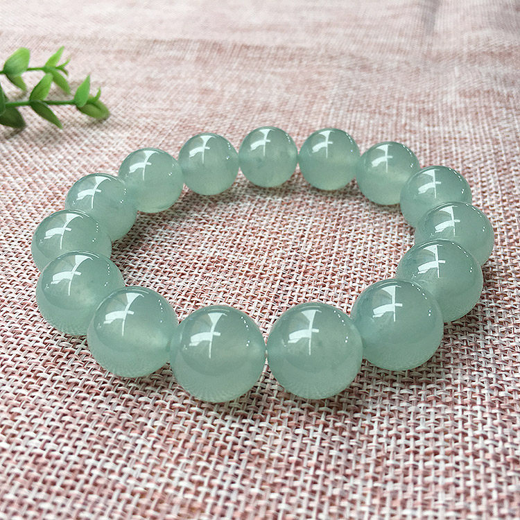 货高冰种浅绿晴水15mm翠玉手串