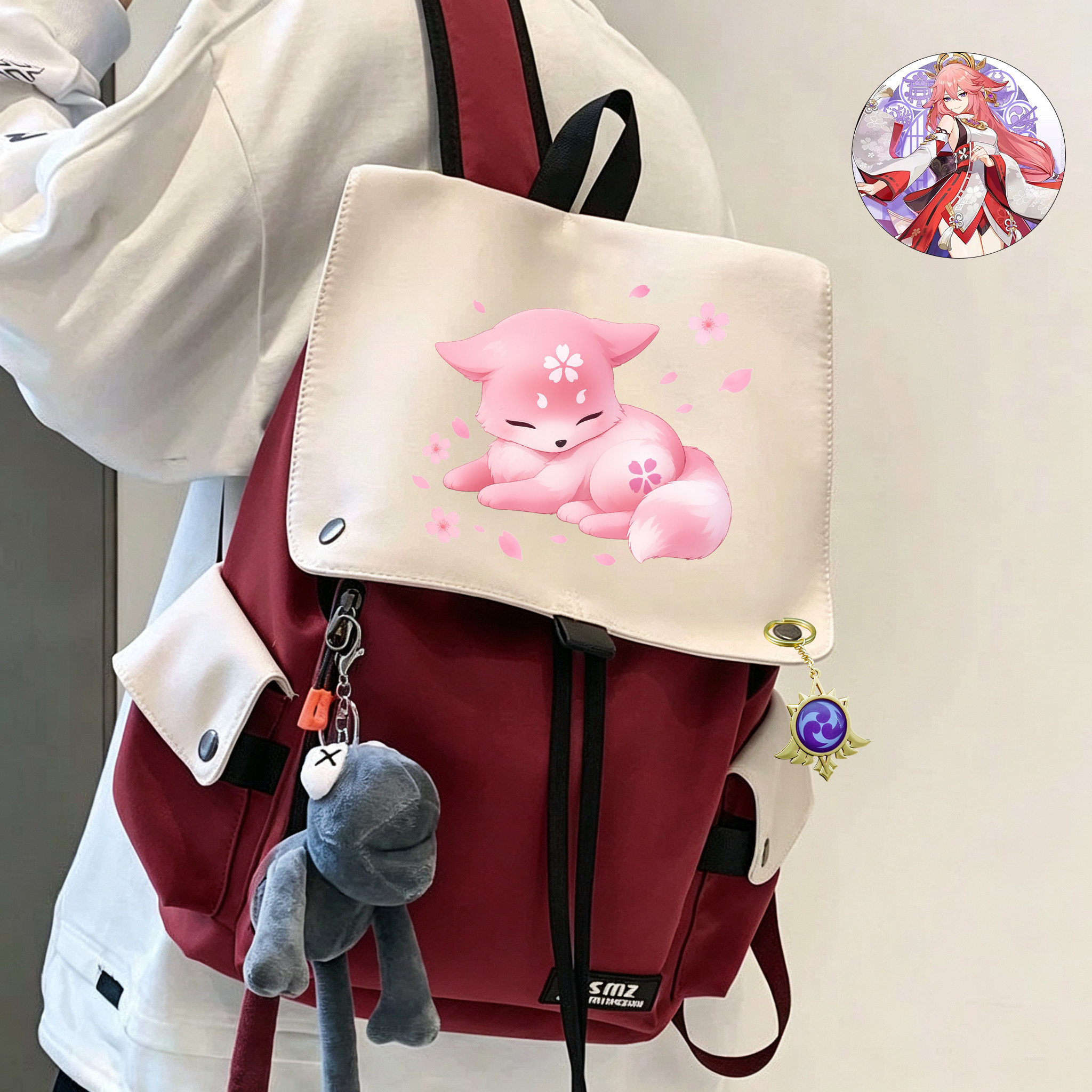 原神八重神子狐狸同人双肩包