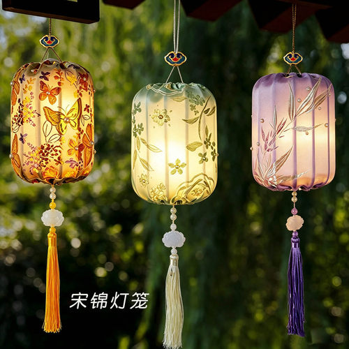 中秋节灯笼古风布艺宋锦小灯笼