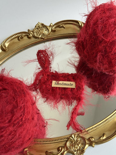 手混线【红玫瑰】围巾线diy围脖钩织帽子婚庆秋冬红色婚包包毛线