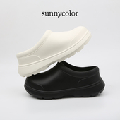 SUNNY 防滑防水厚底短靴情侣厨师医生护士鞋 COLOR雨鞋 女四季