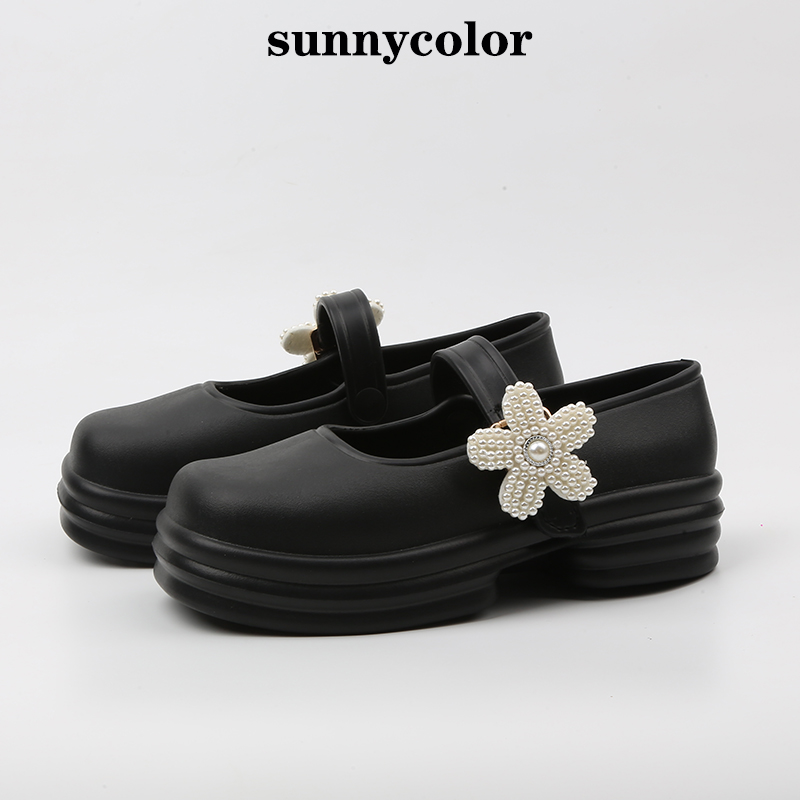 sunnycolor厚底学院风玛丽珍鞋