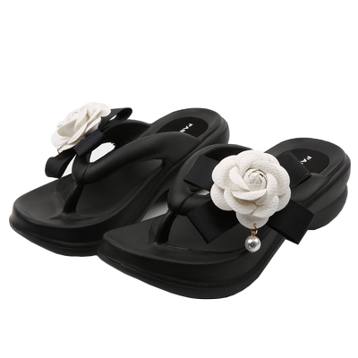 sunnycolor小香风高跟时尚人字拖