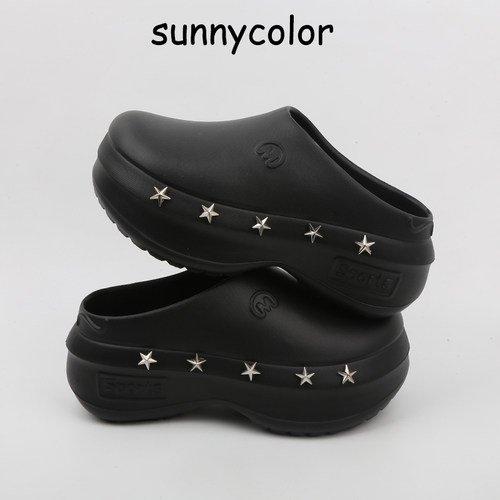 SUNNYCOLOR时尚ins潮厚底厨师鞋