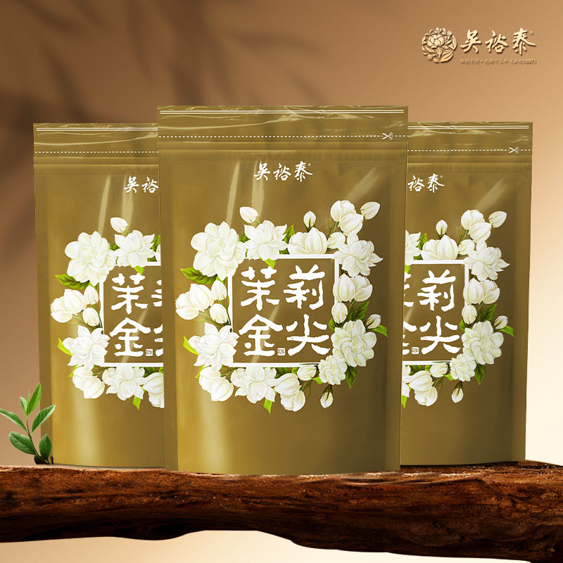 吴裕泰中华老字号茶叶茉莉花茶茉莉金尖50g*3袋