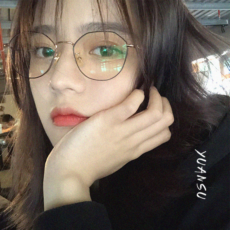 ins复古小框网红同款不规则多边形眼镜框近视防蓝光辐射眼镜架女