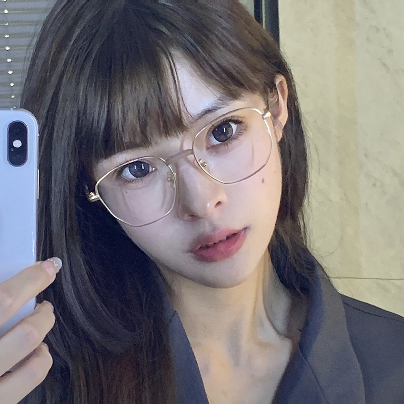 复古素颜防蓝光大框近视眼镜框金属眼睛框架女可配度数韩系风男潮