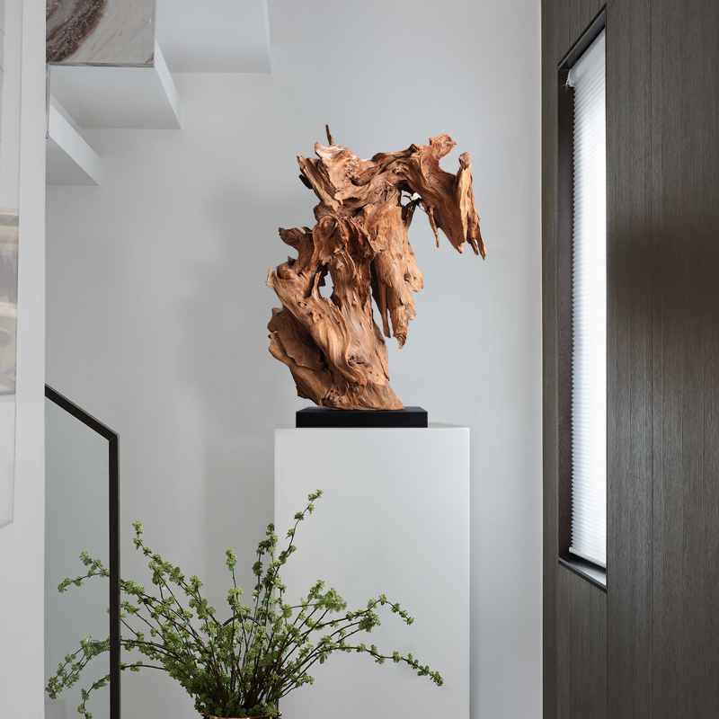 售楼处玄关天然风化枯木艺术摆件