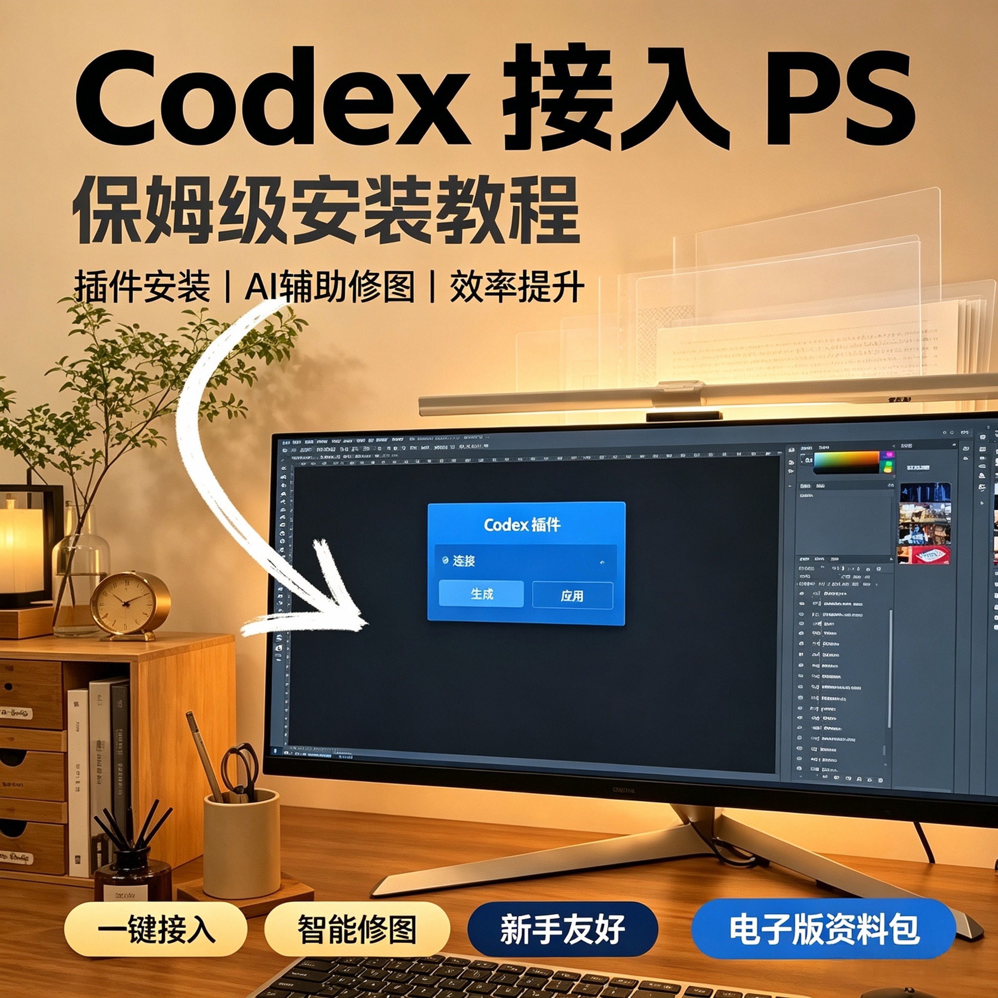Codex接入PS插件保姆级安装教程AI智能修图美工设计效率提升资料图片