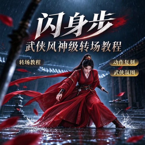 闪身步武侠风神级转场教程动作复刻氛围感短视频制作素材