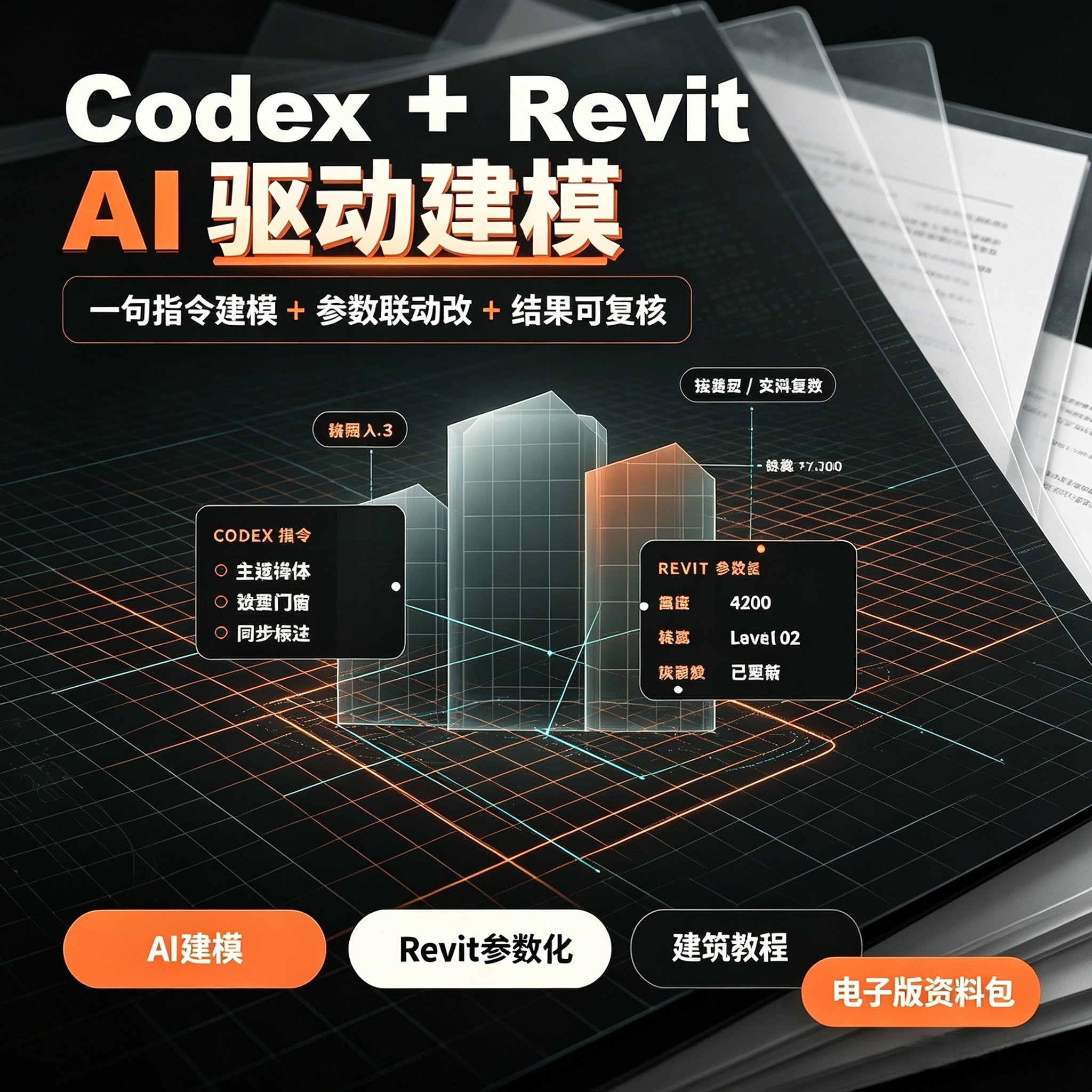 Codex搭配Revit AI驱动建模教程建筑参数化联动修改电子版资料包图片