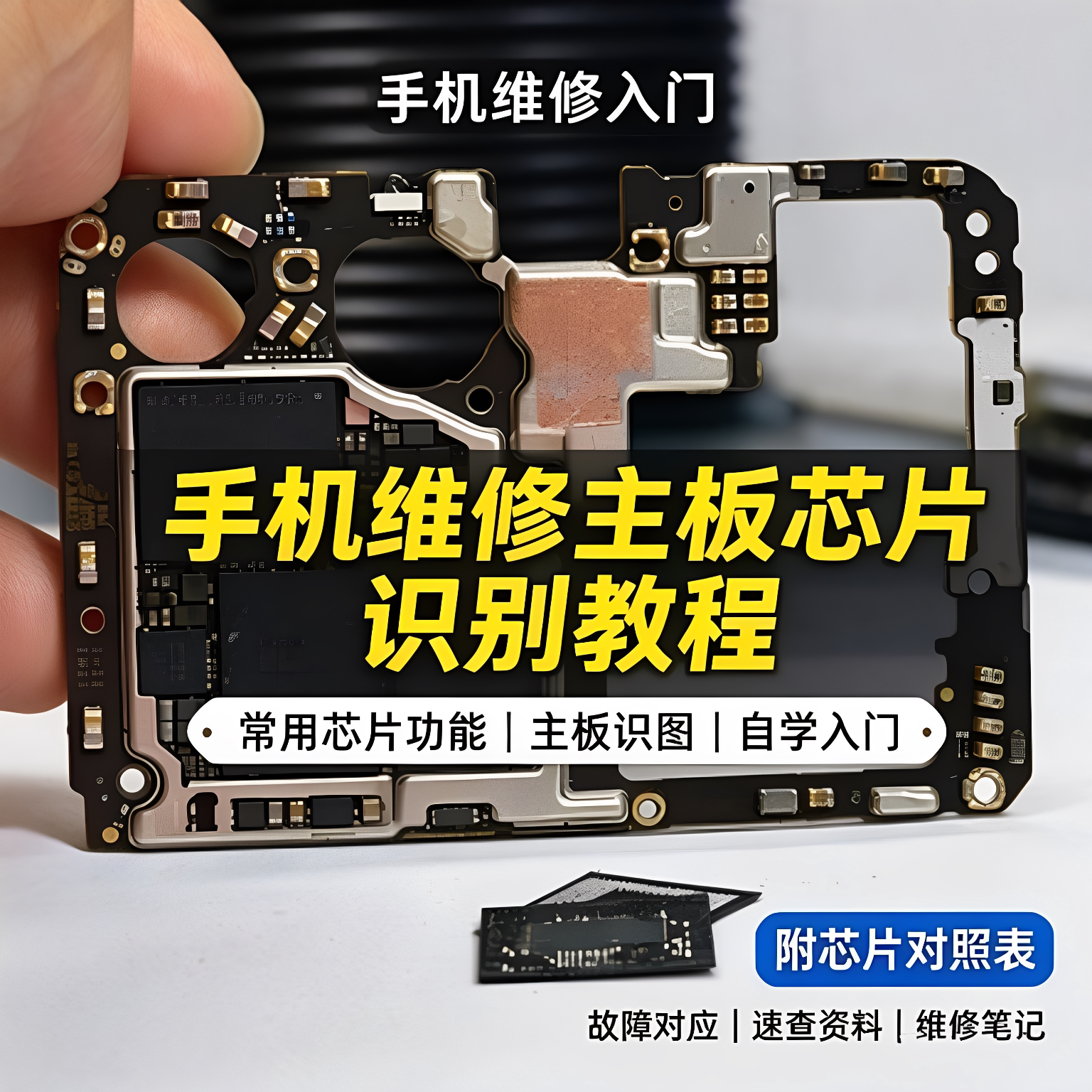 手机维修主板常用芯片识别零基础教程芯片功能识图自学维修素材包