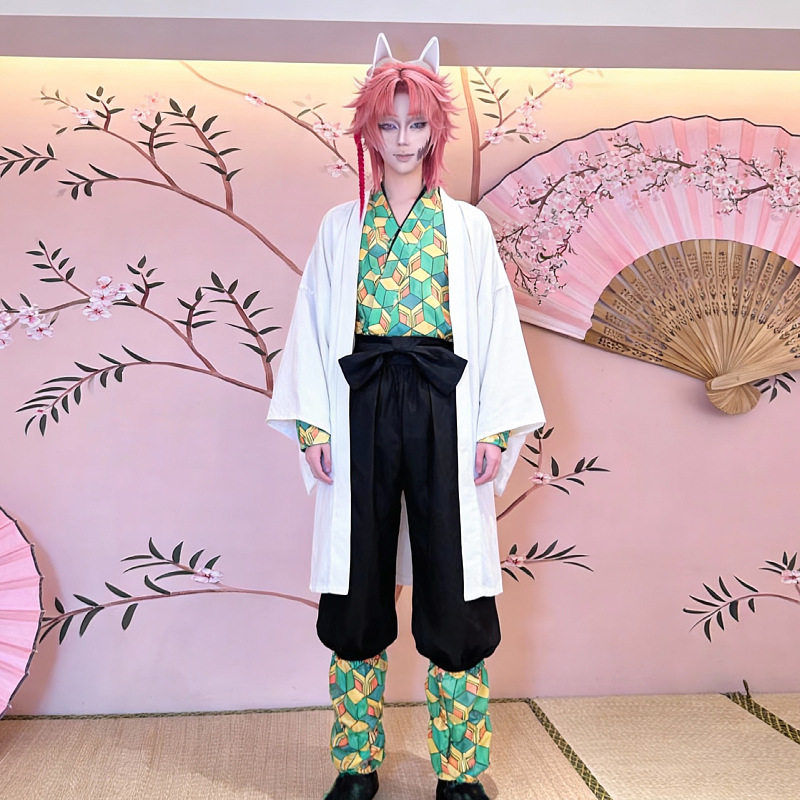 鬼灭之刃cos服锖兔日式和风队Cosplay男装/