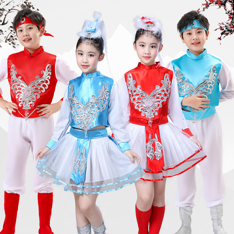 马蹄哒哒吉祥舞草原小骏马演出服儿童蒙古服蒙族舞蹈服装筷子舞套