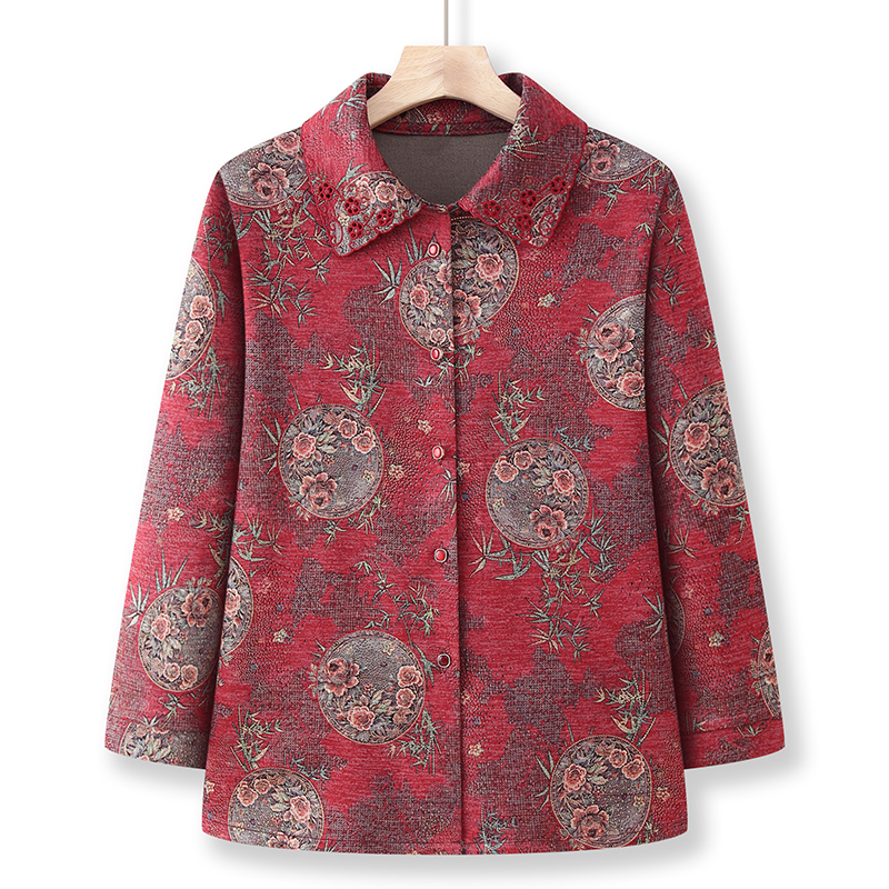 中老年人女装春秋厚衬衣