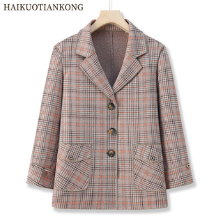 中老年人女装西装外套春秋单层2025新款老太太衣服奶奶装西服上衣