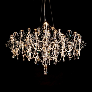 法式客厅水晶吊灯项链主灯个性艺术萤火虫餐厅灯具高端设计师卧室