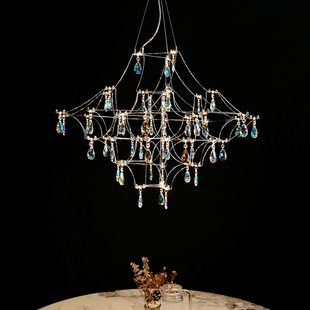 客厅灯法式极简水晶吊灯萤火虫餐厅灯现代艺术埃及水晶吊灯