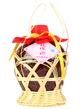 玫里传说玫瑰鲜花酒坛装42度1000ML云南特产年货玫瑰露酒白色2斤