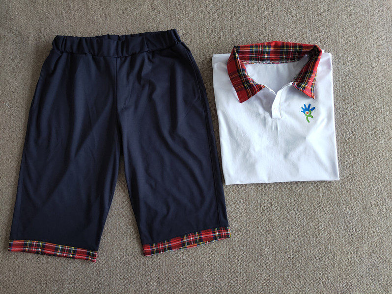 柳州师范学校附属小学 夏季纯棉短袖 五分裤男女同款校服套装