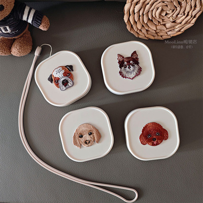 高级感刺绣牙套盒保持器收纳盒