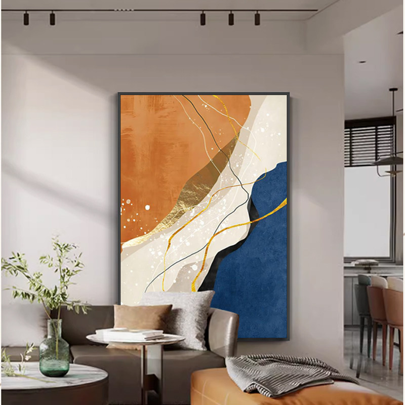 现代客厅装饰画轻奢高级感抽象莫兰迪沙发背景墙挂画大气玄关壁画