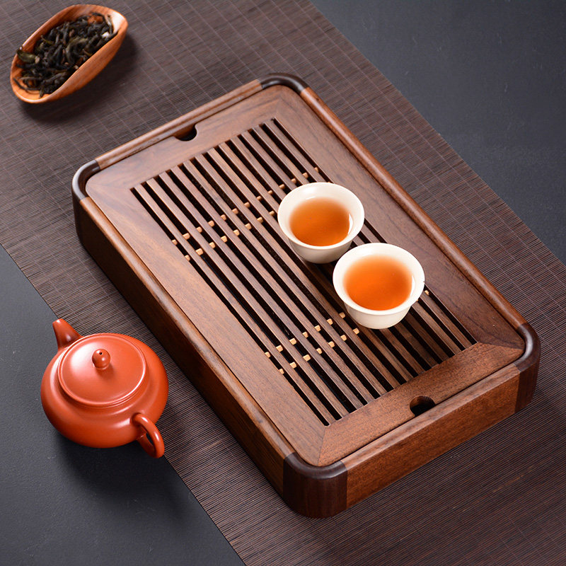 胡桃木茶盘沥水托盘功夫茶具小茶台一人用家用简易蓄水茶海干泡台,餐饮具,茶盘,淘宝优惠券,粉丝福利购,淘宝优惠卷