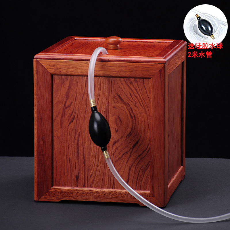 花梨实木方形垃圾桶排水茶道配件