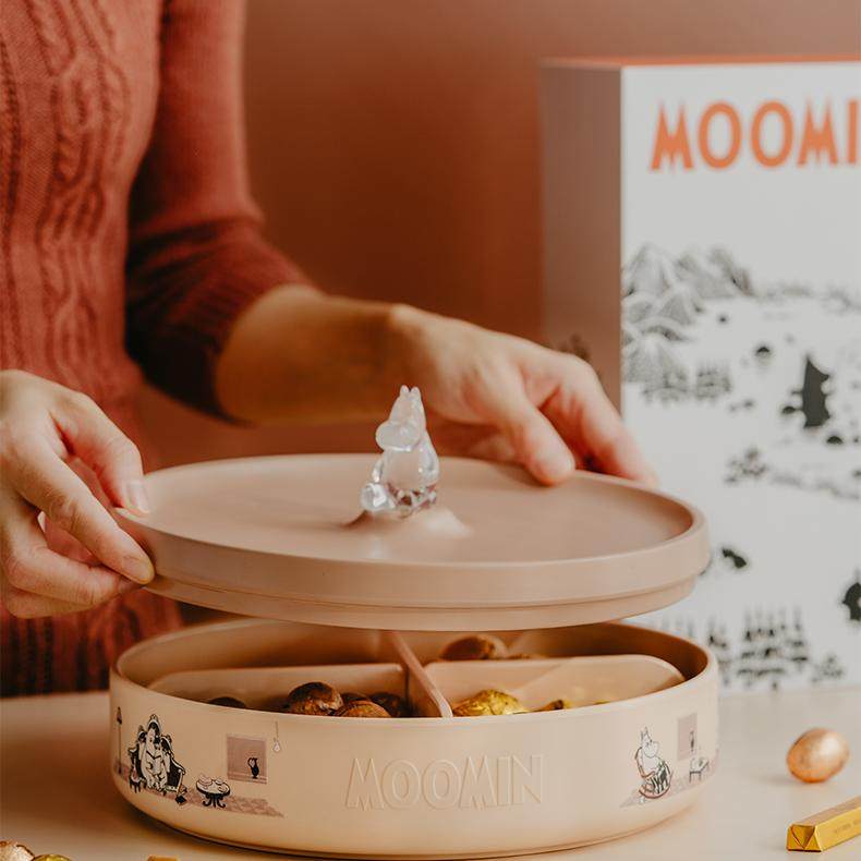 姆明moomin零食收纳盒家用客厅糖果坚果盒过年收纳盘多功能储存盒