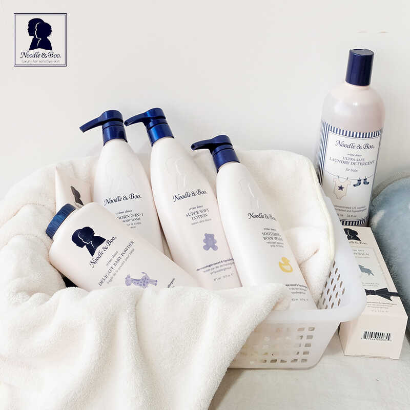 noodleboo新生婴儿2合1洗发水沐浴露面霜天然有机润肤乳低敏洗护