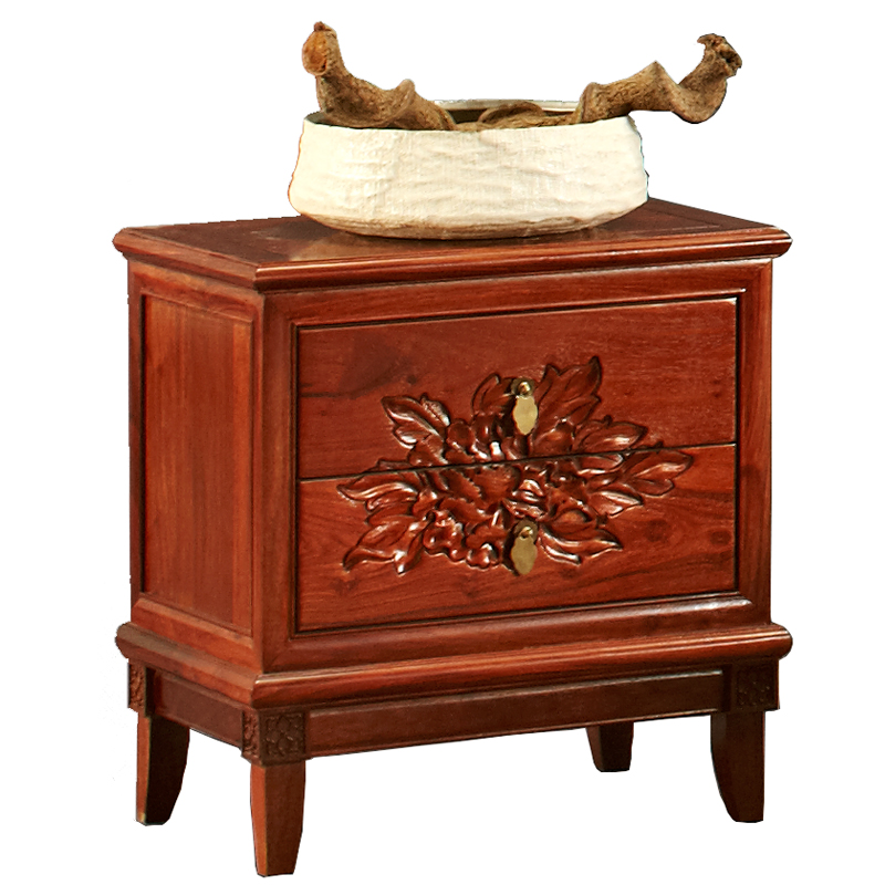 百年印记花梨床头柜床边实木柜子简约现代储物柜子卧室卧房家具