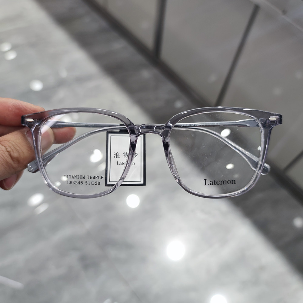 latemon浪特梦眼镜框可配近视渐变大框糖果色素颜平光眼镜l83248