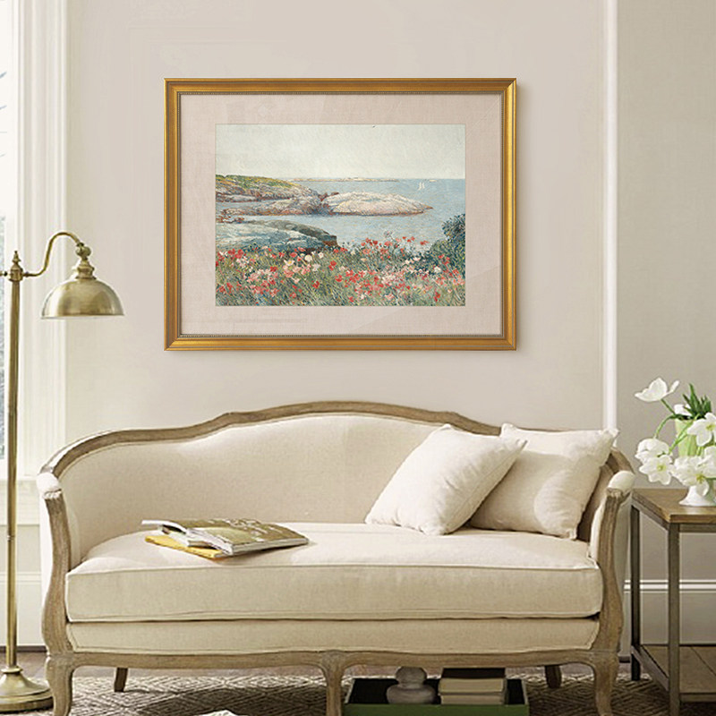 哈萨姆印象主义风景油画书房壁画轻奢客餐厅挂画沙发背景墙装饰画