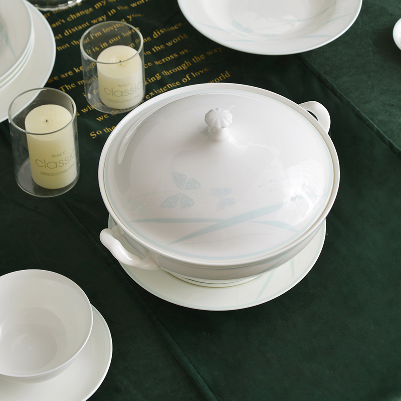 华光国瓷莫兰迪骨瓷餐具套装简约