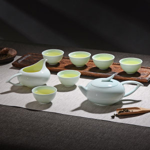 华光国瓷 青瓷功夫茶具套装高档整套家用办公送礼茶壶茶具 江中月
